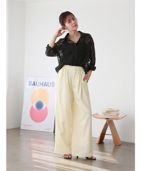 fifth（フィフス）の「ジョーゼットメニータックカラーパンツ（その他パンツ・レディース・ネイビー/ブラウン/イエロー・M）」の9枚目の写真