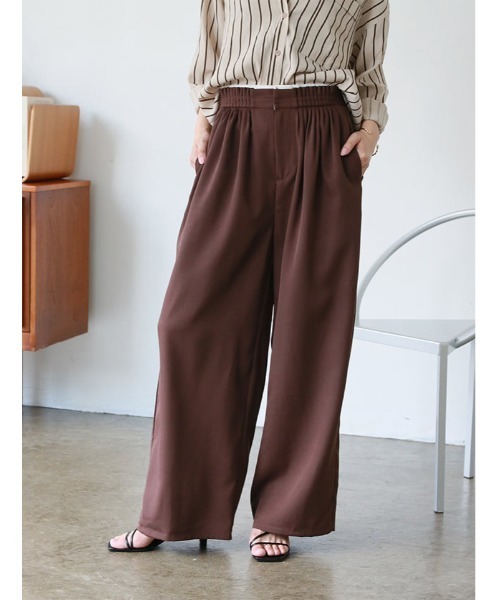 fifth（フィフス）の「ジョーゼットメニータックカラーパンツ（その他パンツ・レディース・ネイビー/ブラウン/イエロー・M）」の20枚目の写真