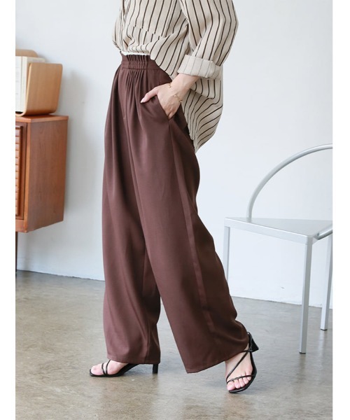 fifth（フィフス）の「ジョーゼットメニータックカラーパンツ（その他パンツ・レディース・ネイビー/ブラウン/イエロー・M）」の22枚目の写真