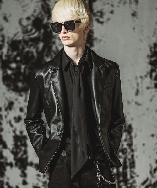 NO ID.（ノーアイディ）の「mj11861- ｼｰﾌﾟﾚｻﾞｰｴｯｼﾞ1B-JKT テーラードジャケット(859030-558L)（テーラードジャケット・メンズ・ブラック・1/2）」の4枚目の写真