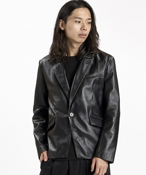 NO ID.（ノーアイディ）の「mj11861- ｼｰﾌﾟﾚｻﾞｰｴｯｼﾞ1B-JKT テーラードジャケット(859030-558L)（テーラードジャケット・メンズ・ブラック・1/2）」の10枚目の写真