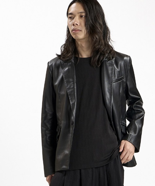 NO ID.（ノーアイディ）の「mj11861- ｼｰﾌﾟﾚｻﾞｰｴｯｼﾞ1B-JKT テーラードジャケット(859030-558L)（テーラードジャケット・メンズ・ブラック・1/2）」の11枚目の写真