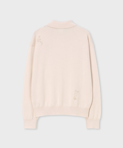 Paul Smith（ポールスミス）の「フラワーエンブロイダリー 長袖ニットポロシャツ / 265254 KN199（ニット/セーター・レディース・オフホワイト/ダークブラウン・MEDIUM）」の8枚目の写真
