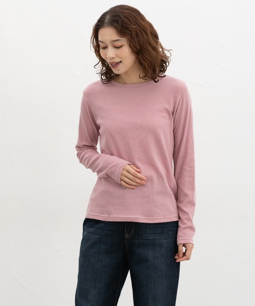 Honeys(ハニーズ)の「やわらか綿Tシャツ(Tシャツ/カットソー・レディース・オレンジ/ブラック/ライトブルー/イエロー/杢グレー/アイボリー/ライトピンク/ブラウン・L/M/S)」の19枚目の写真