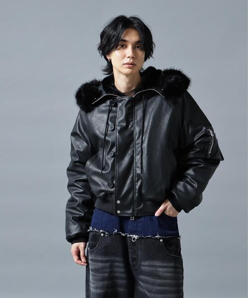 DANKE SCHON（ダンケシェーン）の「DankeSchon/ダンケシェーン/FAUX LEATHER N2B（ミリタリージャケット・メンズ・ブラック系その他・M/L）」の2枚目の写真