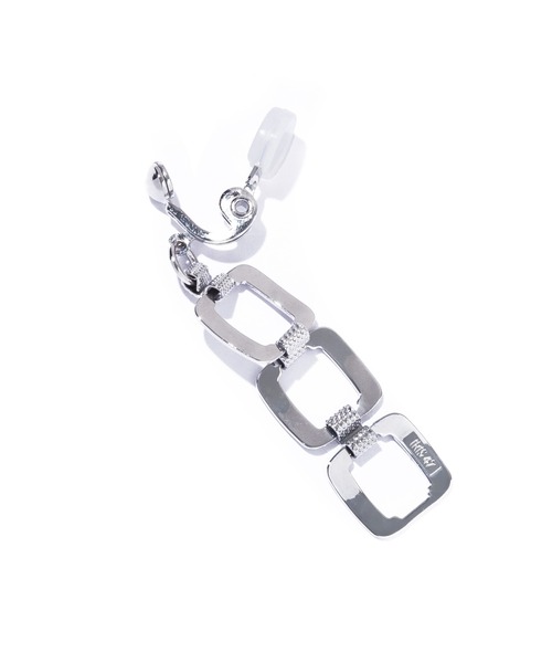 IRIS47(イリスフォーセブン)の「【IRIS 47】band earring/バンド イヤリング スクエア チェーン 揺れる(イヤリング・レディース・ゴールド/シルバー・FREE)」の6枚目の写真