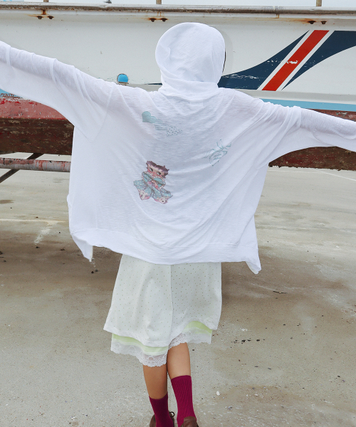 RONRON(ロンロン)の「BETTY BOOP DREAMY RIBBON HOODIE ZIP UP WHITE(パーカー・レディース・その他・FREE)」の3枚目の写真
