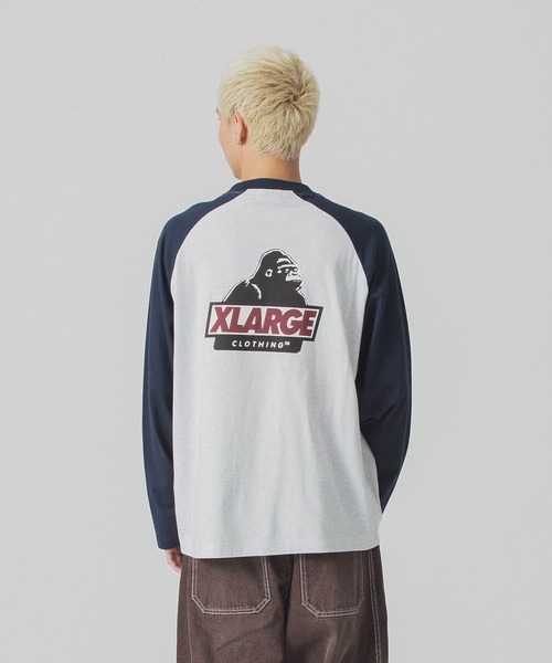 XLARGE(エクストララージ)の「SLANTED OG RAGLAN L/S TEE(Tシャツ/カットソー・メンズ・ブラウン/ネイビー/ブラック/グリーン・S/M/L/XL)」の4枚目の写真