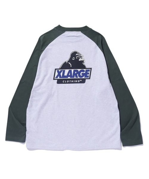 XLARGE(エクストララージ)の「SLANTED OG RAGLAN L/S TEE(Tシャツ/カットソー・メンズ・ブラウン/ネイビー/ブラック/グリーン・S/M/L/XL)」の3枚目の写真