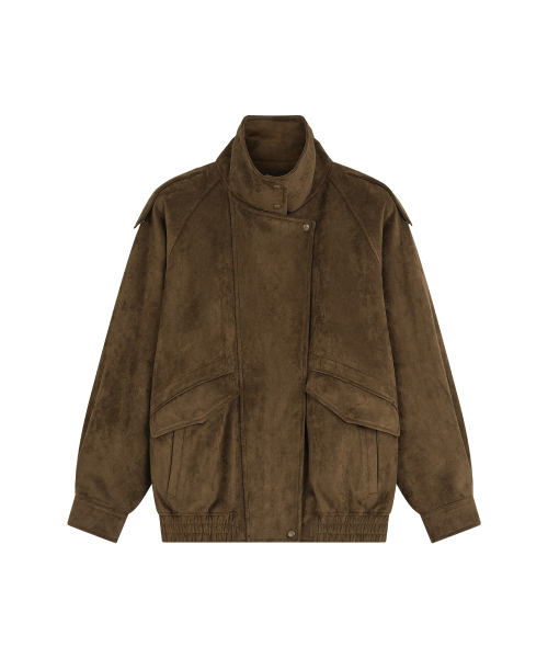 SIYAZU(シヤジュ)の「SIOT4209 エディット スエード ジャケット_Khaki brown(ライダースジャケット・レディース・カーキブラウン・FREE)」の4枚目の写真