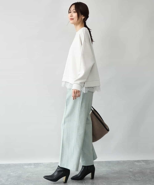 MK MICHEL KLEIN（エムケーミッシェルクラン）の「[洗える]レースヘムダンボールカットソー（Tシャツ/カットソー・レディース・ワイン/ライトグレー/ブラウン・38）」の16枚目の写真