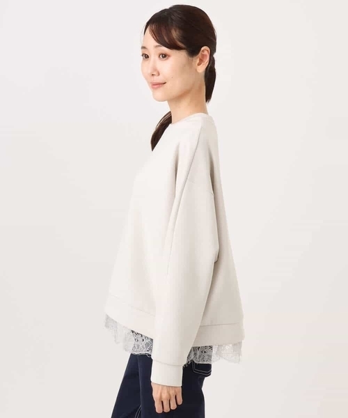 MK MICHEL KLEIN（エムケーミッシェルクラン）の「[洗える]レースヘムダンボールカットソー（Tシャツ/カットソー・レディース・ワイン/ライトグレー/ブラウン・38）」の20枚目の写真