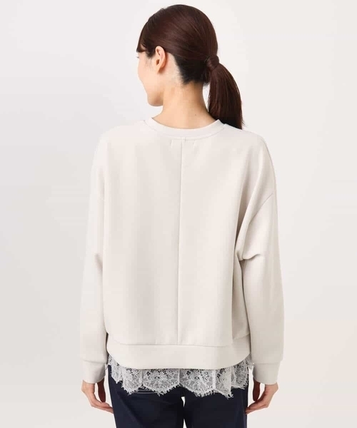 MK MICHEL KLEIN（エムケーミッシェルクラン）の「[洗える]レースヘムダンボールカットソー（Tシャツ/カットソー・レディース・ワイン/ライトグレー/ブラウン・38）」の21枚目の写真