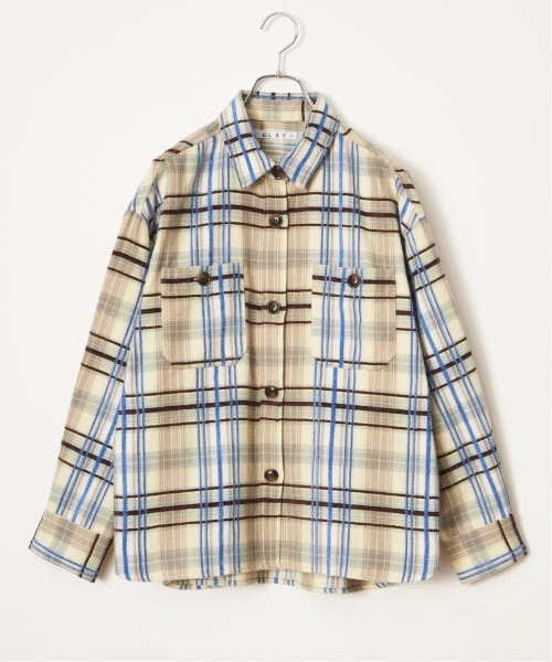 LBC(エルビーシー)の「モールチェックCPOシャツ(シャツ/ブラウス・レディース・ブラック/イエロー/ワイン・L/M)」の9枚目の写真