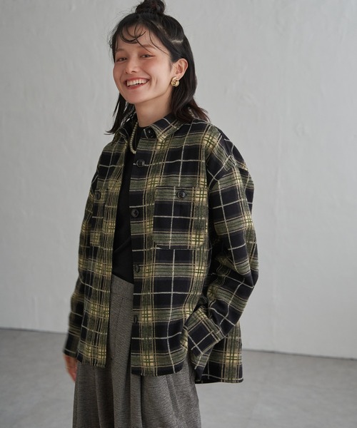 LBC(エルビーシー)の「モールチェックCPOシャツ(シャツ/ブラウス・レディース・ブラック/イエロー/ワイン・L/M)」の21枚目の写真