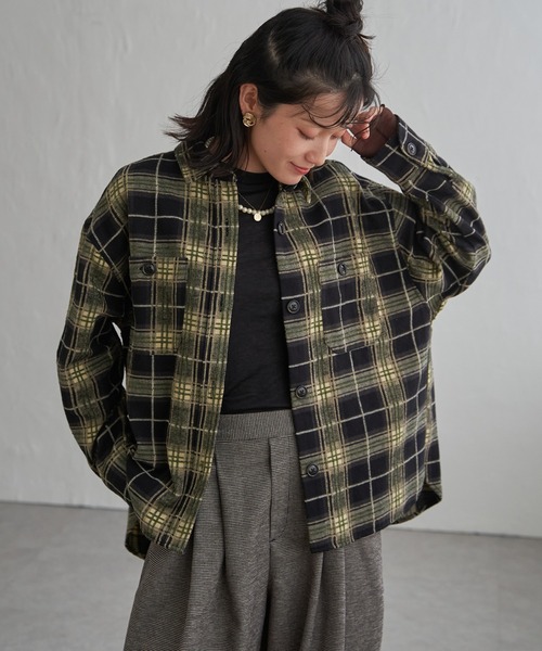 LBC(エルビーシー)の「モールチェックCPOシャツ(シャツ/ブラウス・レディース・ブラック/イエロー/ワイン・L/M)」の20枚目の写真