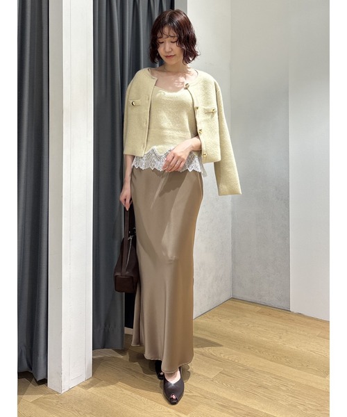 LAGUNAMOON(ラグナムーン)の「スリットサテンナロースカート(スカート・レディース・モカ/アイボリー・MEDIUM/SMALL)」の16枚目の写真
