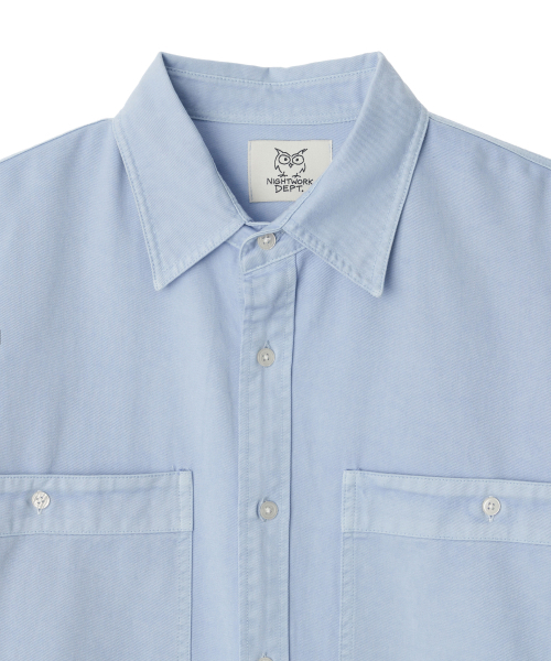NIGHTWORKDEPT(ナイトワークデプト)の「Garment-Dyed Utility Shirt_3 Colors(シャツ/ブラウス・レディース・スカイブルー/オレンジ/Beige・SMALL)」の10枚目の写真