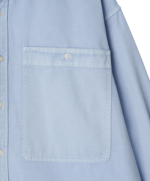 NIGHTWORKDEPT(ナイトワークデプト)の「Garment-Dyed Utility Shirt_3 Colors(シャツ/ブラウス・レディース・スカイブルー/オレンジ/Beige・SMALL)」の11枚目の写真
