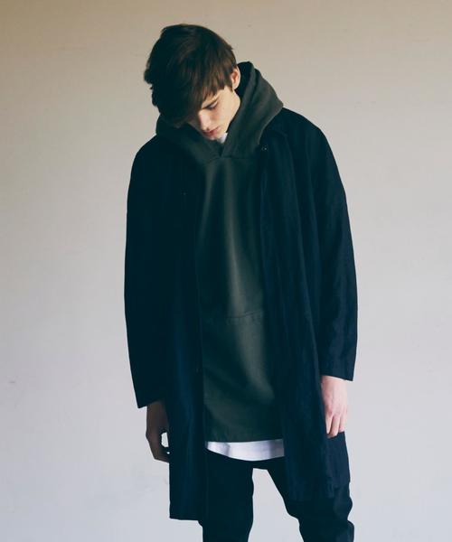 BEAUTY&YOUTH UNITED ARROWS(ビューティーアンドユースユナイテッドアローズ)の「<monkey time> アサ/レーヨン クロス フルジップ コート◆(ステンカラーコート・メンズ・ネイビー/オリーブ・SMALL/X-LARGE/LARGE/MEDIUM)」の1枚目の写真