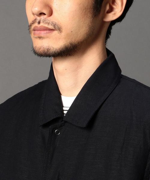 BEAUTY&YOUTH UNITED ARROWS(ビューティーアンドユースユナイテッドアローズ)の「<monkey time> アサ/レーヨン クロス フルジップ コート◆(ステンカラーコート・メンズ・ネイビー/オリーブ・SMALL/X-LARGE/LARGE/MEDIUM)」の17枚目の写真