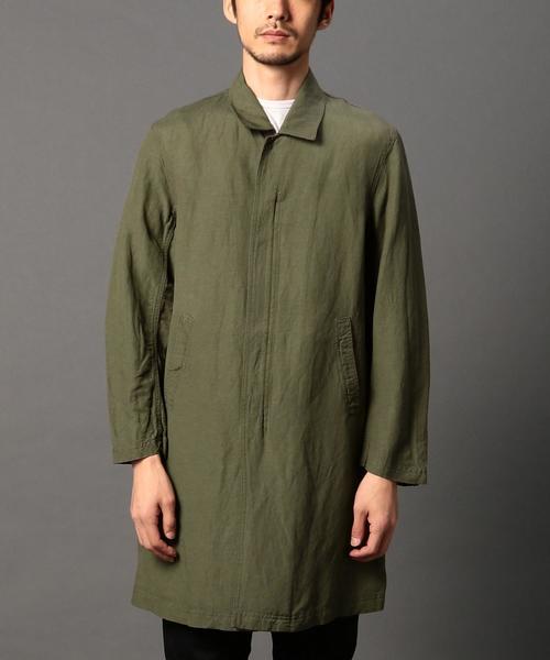 BEAUTY&YOUTH UNITED ARROWS(ビューティーアンドユースユナイテッドアローズ)の「<monkey time> アサ/レーヨン クロス フルジップ コート◆(ステンカラーコート・メンズ・ネイビー/オリーブ・SMALL/X-LARGE/LARGE/MEDIUM)」の3枚目の写真