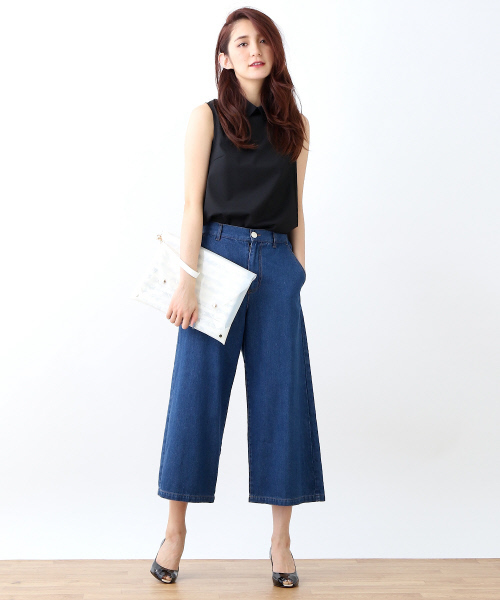 interstaple（インターステイプル）の「ビニール＆ボーダークラッチ（クラッチバッグ・レディース・ブラック/アイボリー・FREE）」の5枚目の写真