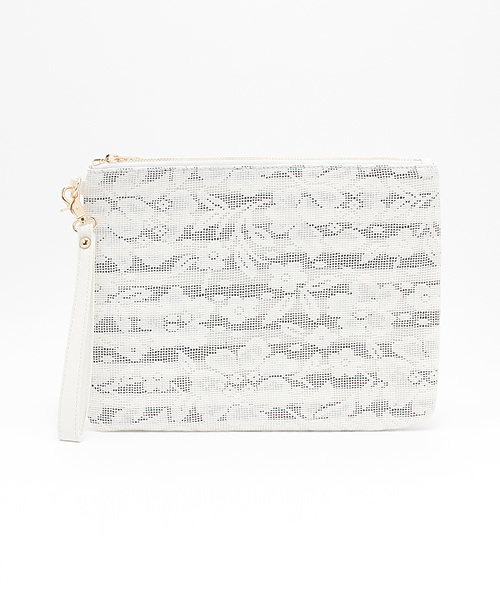 interstaple（インターステイプル）の「ビニール＆ボーダークラッチ（クラッチバッグ・レディース・ブラック/アイボリー・FREE）」の16枚目の写真