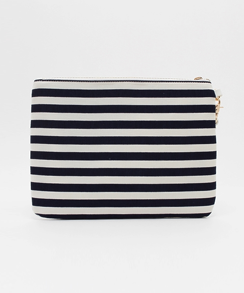 interstaple（インターステイプル）の「ビニール＆ボーダークラッチ（クラッチバッグ・レディース・ブラック/アイボリー・FREE）」の7枚目の写真