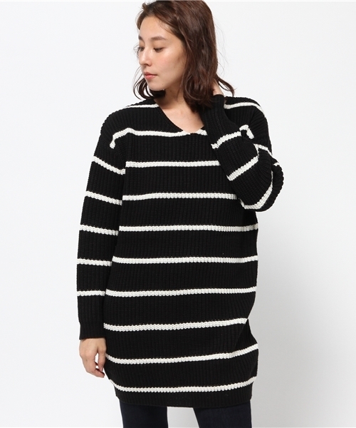 KOBE LETTUCE(コウベレタス)の「ビッグシルエットざっくりリブニットワンピース(ワンピース・レディース・ブラック系その他4/グリーン系その他/ブルー系その他4/ピンク系その他/ブラック系その他3/イエロー系その他/ブラック系その他2/グレー系その他4/アイボリー/ホワイト系その他2/レッド系その他/グレー系その他/ブルー系その他3/ブラック系その他/グレー/ホワイト系その他/ブラック×ホワイト/キャメル/ボルドー/ネイビー/ホワイト×ブラック/ブラック/カーキ/ライトブルー/ピンクベージュ/グレー系その他2/ブラウン/モスグリーン/ブラウン系その他/チャコールグレー/ホワイト系その他3/グリーン系その他2/パープル系その他2/ブルー系その他6/パープル系その他/ベージュ/ブルー系その他5/ベージュ系その他/ベージュ系その他2/ベージュ系その他3/イエロー系その他2/イエロー系その他3/イエロー系その他4/マスタード/パープル/パープル系その他3/ブルー/ブルー系その他7・MEDIUM/M/L/LARGE)」の8枚目の写真