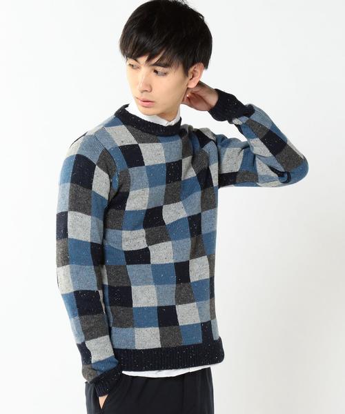 coen(コーエン)の「クレイジーネップクルーネックニット(ニット/セーター・メンズ・ケリー/コバルトブルー・LARGE/SMALL/X-LARGE/MEDIUM)」の3枚目の写真