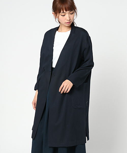 un dix cors（アンディコール）の「テンセルシャツジャケット（その他アウター・レディース・ネイビー/ライトグレー・ﾌﾘ-）」の2枚目の写真