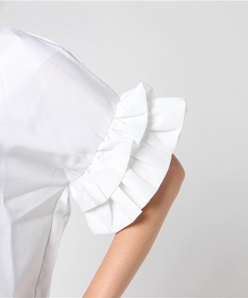 KOBE LETTUCE（コウベレタス）の「ボリュームフリル袖Vネックブラウス/レディーストップス/フレアスリーブ[C2791]神戸レタス（シャツ/ブラウス・レディース・チェリーピンク/グリーン/スモークピンク/ボルドー/ブラック/オフホワイト/サックスブルー/キャメル/ベージュ/ブルー系その他/イエロー系その他/チェック/ブラック系その他・FREE）」の18枚目の写真