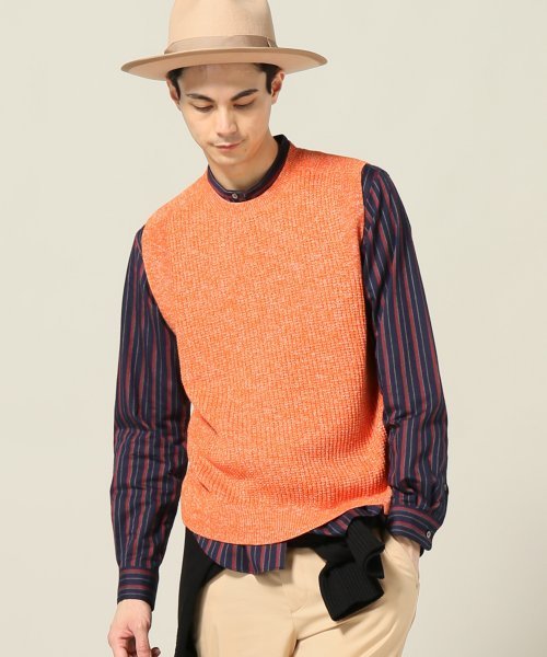 EDIFICE（エディフィス）の「◇コットンスラブ ラーベンニットベスト（ベスト・メンズ・ホワイト/ブラック/ネイビー/オレンジ・SMALL/MEDIUM/LARGE）」の4枚目の写真