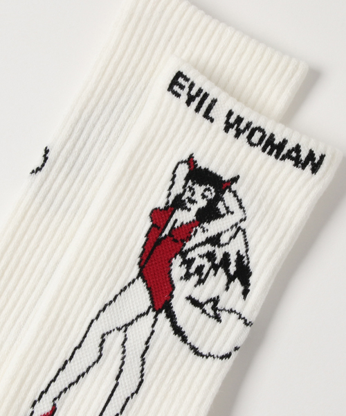 HYSTERIC GLAMOUR(ヒステリックグラマー)の「DEVIL WOMAN ソックス(ソックス/靴下・メンズ・ホワイト/トップグレー・FREE)」の6枚目の写真