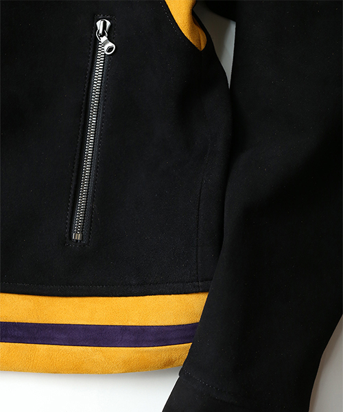 SHAREEF（シャリーフ）の「SHEEP LEATHER DOUBLE-ZIP BLOUSON（ブルゾン・メンズ・パープル/ピンク系その他/イエロー/ブラック・3/1/2）」の9枚目の写真