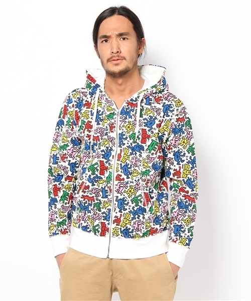 WEGO（ウィゴー）の「キースヘリングコラボ総柄ZIPパーカー（パーカー