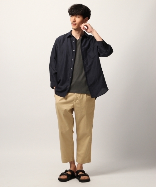 GLOBAL WORK(グローバルワーク)の「リネンコンVネックTEE/791021(Tシャツ/カットソー・メンズ・ブルー/ネイビー/イエロー/チャコールグレー/ホワイト/カーキ・MEDIUM/X-LARGE/SMALL/LARGE)」の9枚目の写真