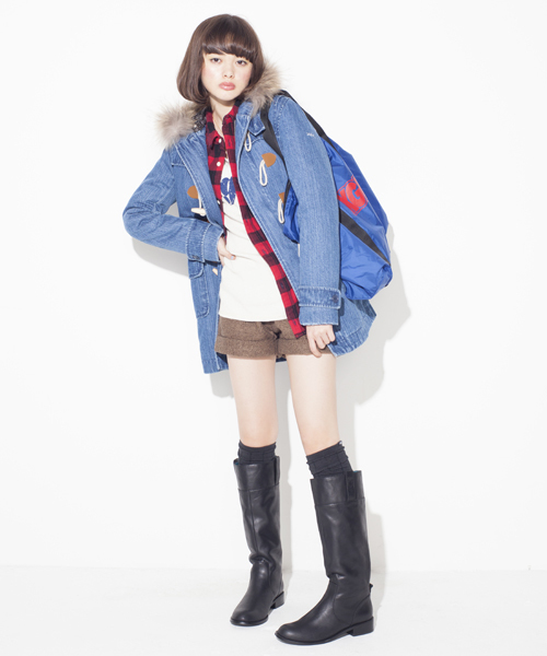 X-girl（エックスガール）の「ANNIE（ブーツ・レディース・ブラック/ベージュ・23cm/23.5cm/24cm/24.5cm）」の3枚目の写真