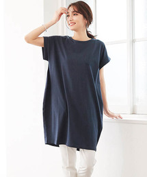 ポケットデザイン ビッグTシャツ/Tシャツワンピ/ロングTシャツ