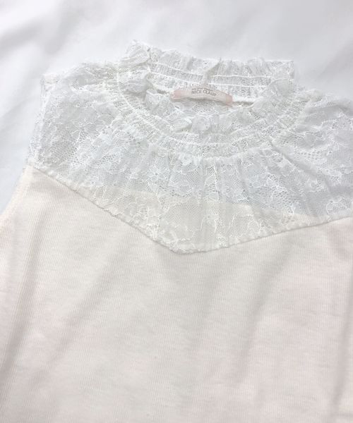 one after another NICE CLAUP（ワンアフターアナザーナイスクラップ）の「プチハイレースインナー（タンクトップ・レディース・オフホワイト/ブラック・FREE）」の3枚目の写真