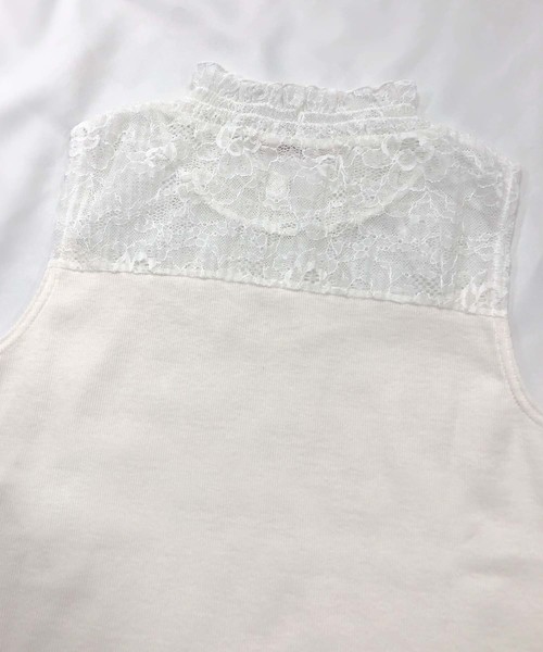 one after another NICE CLAUP（ワンアフターアナザーナイスクラップ）の「プチハイレースインナー（タンクトップ・レディース・オフホワイト/ブラック・FREE）」の5枚目の写真