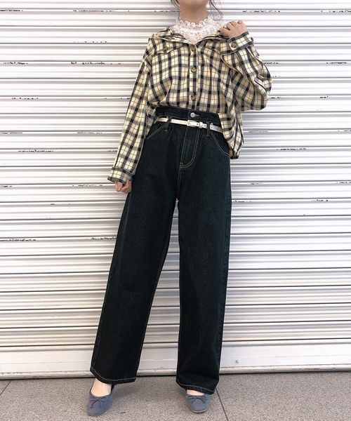 one after another NICE CLAUP（ワンアフターアナザーナイスクラップ）の「プチハイレースインナー（タンクトップ・レディース・オフホワイト/ブラック・FREE）」の8枚目の写真