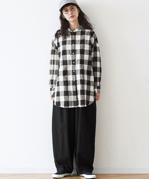 Sunny clouds（サニークラウズ）の「サニークラウズ　ヘリンボーンのブカブカパン〈レディース〉（その他パンツ・レディース・ブラック/グレー・MEDIUM/LARGE/X-LARGE/XX-LARGE/NM）」の4枚目の写真