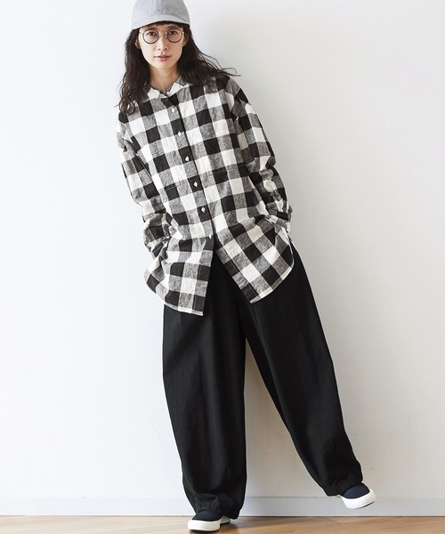 Sunny clouds（サニークラウズ）の「サニークラウズ　ヘリンボーンのブカブカパン〈レディース〉（その他パンツ・レディース・ブラック/グレー・MEDIUM/LARGE/X-LARGE/XX-LARGE/NM）」の5枚目の写真
