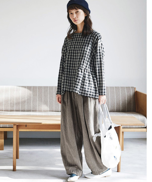 Sunny clouds（サニークラウズ）の「サニークラウズ　ヘリンボーンのブカブカパン〈レディース〉（その他パンツ・レディース・ブラック/グレー・MEDIUM/LARGE/X-LARGE/XX-LARGE/NM）」の15枚目の写真