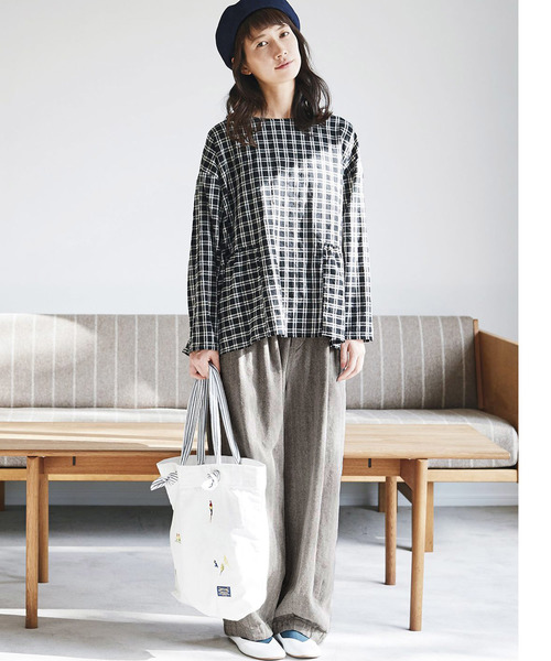 Sunny clouds（サニークラウズ）の「サニークラウズ　ヘリンボーンのブカブカパン〈レディース〉（その他パンツ・レディース・ブラック/グレー・MEDIUM/LARGE/X-LARGE/XX-LARGE/NM）」の16枚目の写真