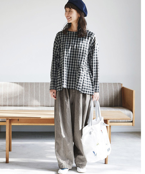 Sunny clouds（サニークラウズ）の「サニークラウズ　ヘリンボーンのブカブカパン〈レディース〉（その他パンツ・レディース・ブラック/グレー・MEDIUM/LARGE/X-LARGE/XX-LARGE/NM）」の17枚目の写真