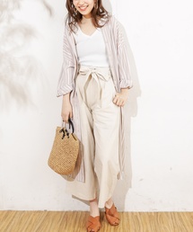 natural couture | 共リボン付きワイドパンツ(その他パンツ)