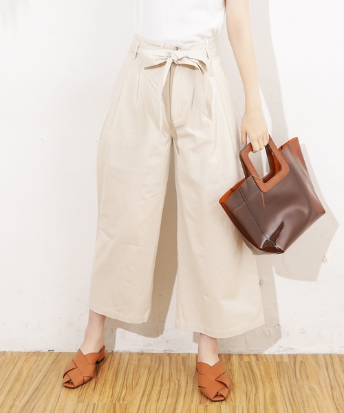 natural couture（ナチュラルクチュール）の「共リボン付きワイドパンツ（その他パンツ・レディース・ライトベージュ/キャメル/ストライプ・FREE）」の13枚目の写真